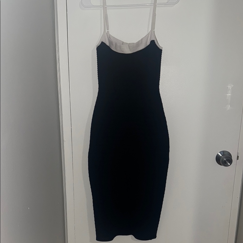 Express Black and White Spaghetti Strap Slip Dress